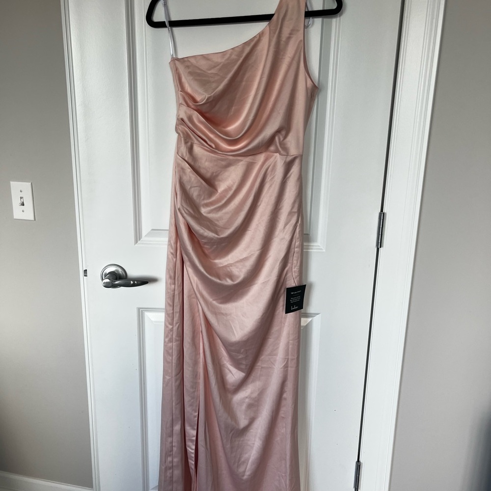 Lulu's Blush Pink Satin Dress